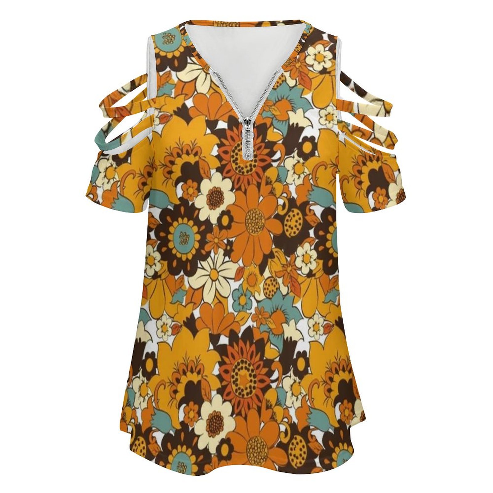 T-Shirt manches courtes col en - Women'S Fashion In The 60S avis et prix