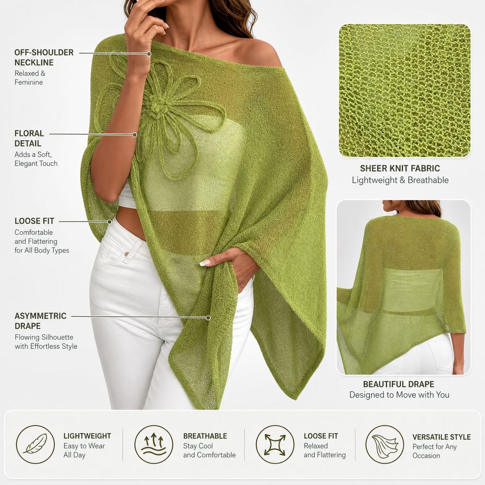 Poncho élégant à épaules dénud - Asymmetric Top Women avis et prix
