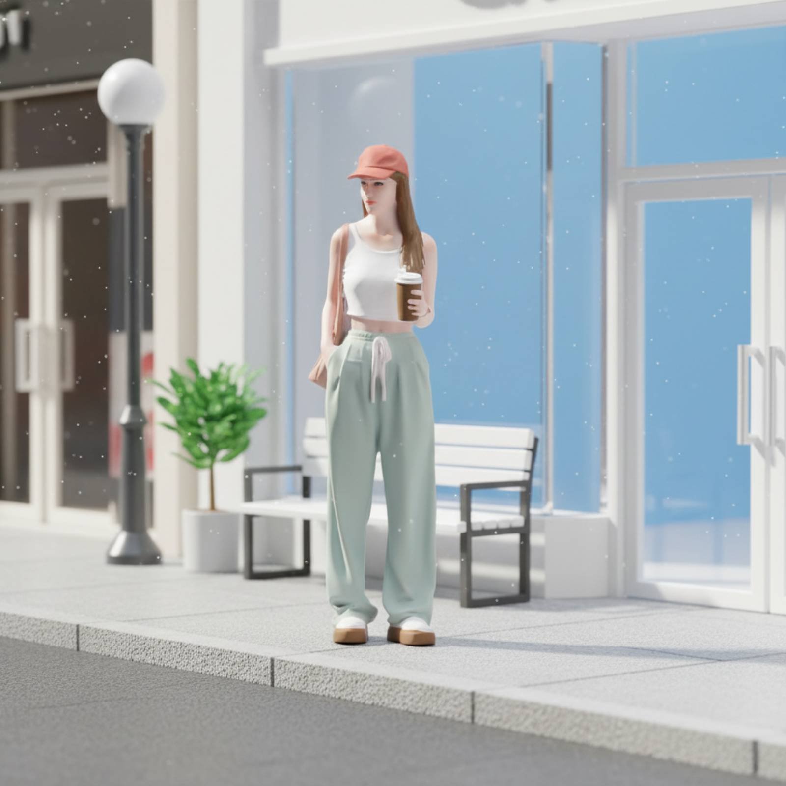 Figurine de fille tenant un ca - Women Fashion Pose avis et prix
