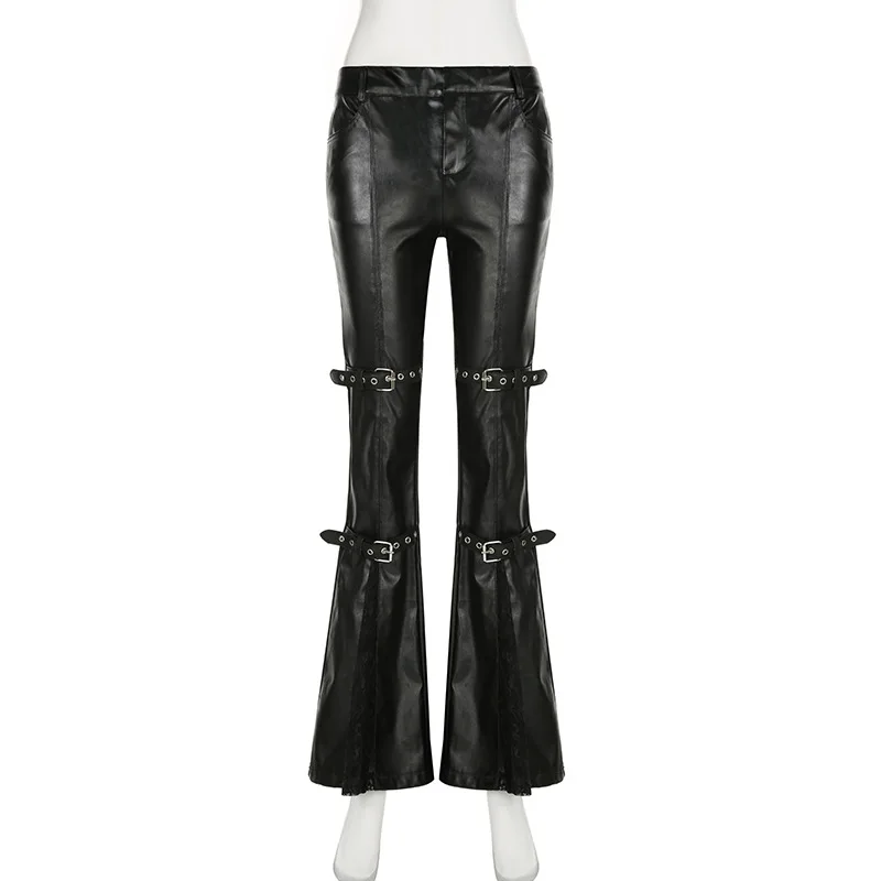Pantalon évasé en cuir PU pour - Women'S Y2K Fashion Aesthetic avis et prix