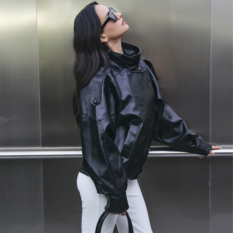 MUJER Faux cuir femme veste no - Women'S Fashion Bomber Jacket avis et prix